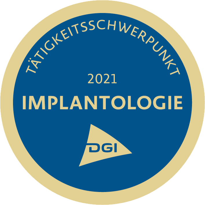 Siegel für Tätigkeitsschwerpunkt Implantologie (2021)